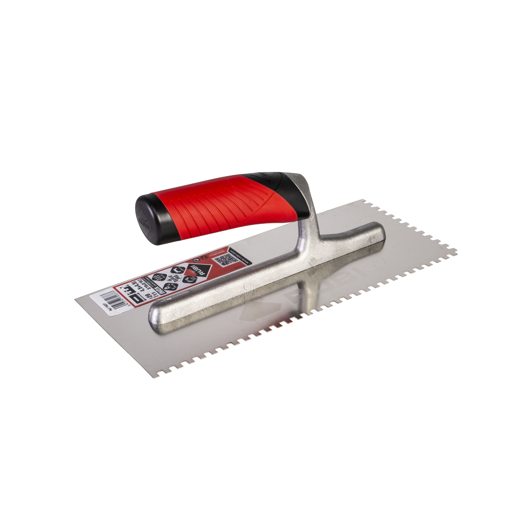 Rubi Lijmspaan Roestvrij 28 cm 4,5x4,5 met Rubiflex Open Greep