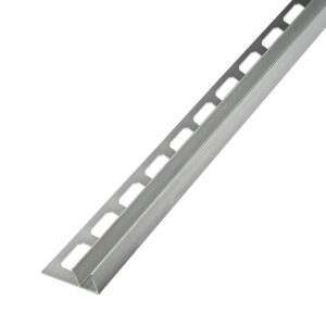 Afschotprofiel Vloer Links RVS V2A Geborsteld voor Glazenwanden Lengte 100,0 cm - 11,0 mm