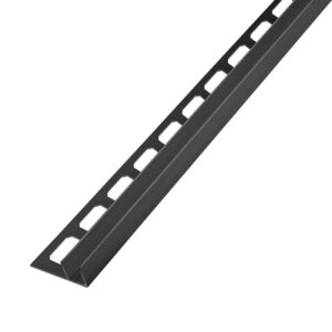 Afschotprofiel Vloer Links voor Glazenwanden RVS V2A Gepoedercoat Zwart Mat Lengte 100,0 cm - 11,0 mm