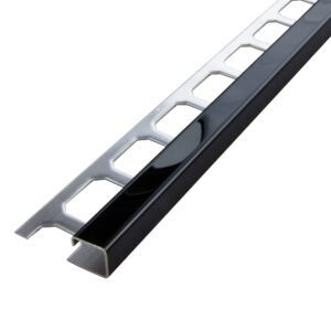 Tegelprofiel Quadro RVS V2A Zwart Glanzend Lengte 2,50 m - 10,0 mm