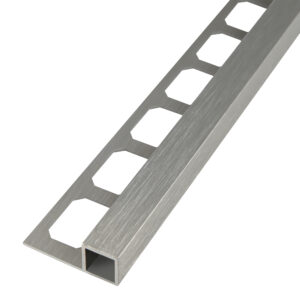 Tegelprofiel Quadro Aluminium Titanium Hoogglans Geanodiseerd Geborsteld Lengte 2,50 m - 10,0 mm
