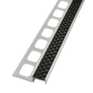 Trapprofiel Aluminium Zilver Geanodiseerd met Antislip Veiligheidsinzet R9 Lengte 2,50 m - 11,0 mm
