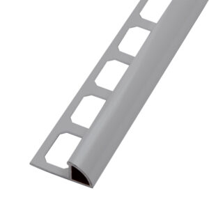 Tegelprofiel Kwartrond Aluminium Gepoedercoat Zilvergrijs Lengte 2,50 m - 8,0 mm