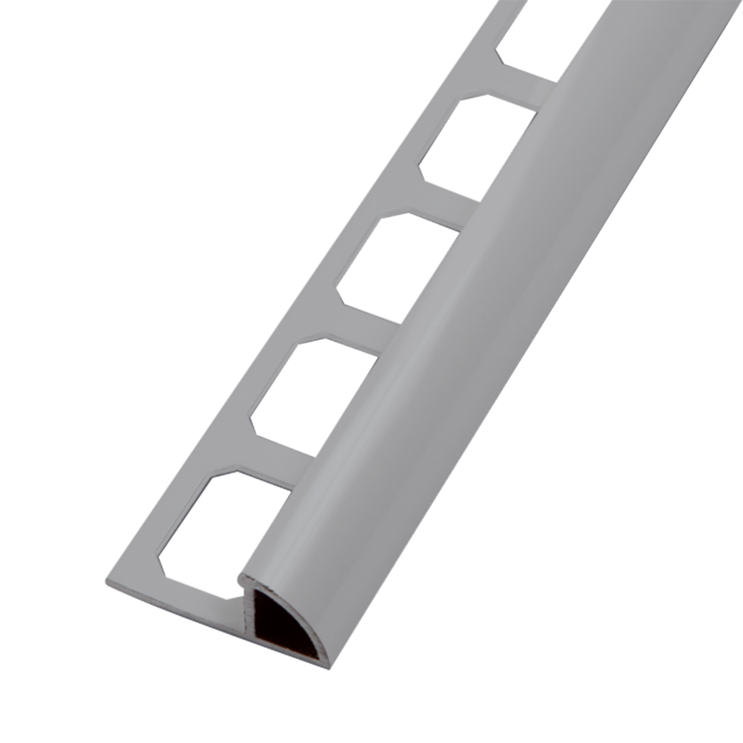 Tegelprofiel Kwartrond Aluminium Gepoedercoat Zilvergrijs