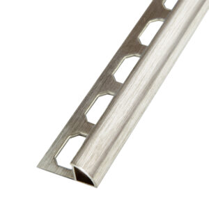 Tegelprofiel Kwartrond Aluminium Titanium Hoogglans Geanodiseerd Geborsteld Lengte 2,50 m - 8,0 mm