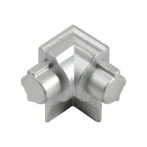 Hoekstuk Inwendig voor Trappenprofiel Aluminium Zilver met Florentiner-Design - 7,0 mm