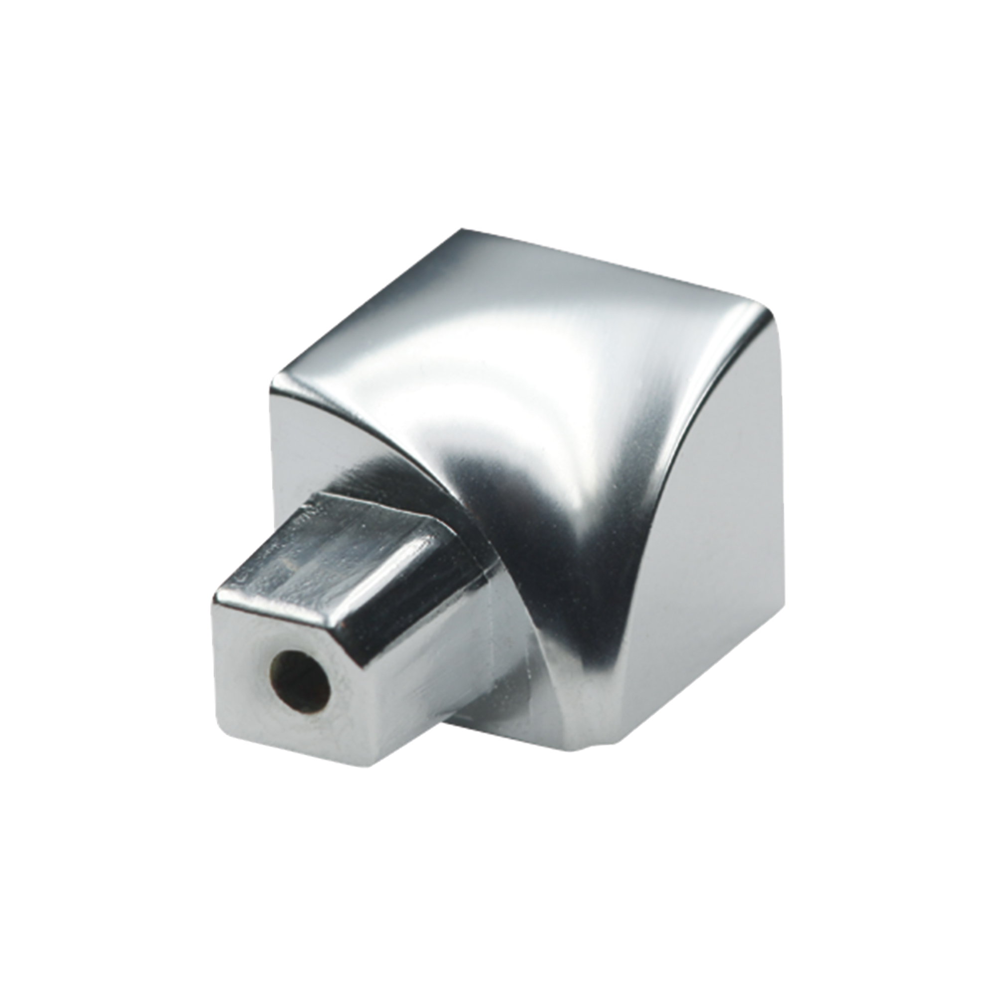 Hoekstuk Inwendig Kwartrond Aluminium Zilver Hoogglans Geanodiseerd
