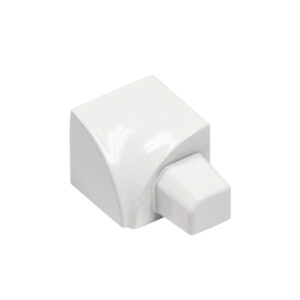 Hoekstuk Inwendig Kwartrond Aluminium Gepoedercoat Gebroken Wit - 6,0 mm
