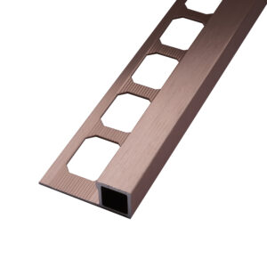 Tegelprofiel Quadro Aluminium Koper Hoogglans Geanodiseerd Geborsteld Lengte 2,50 m - 10,0 mm
