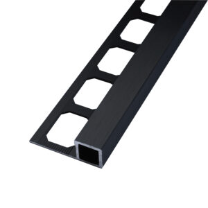 Tegelprofiel Quadro Aluminium Zwart Hoogglans Geanodiseerd Geborsteld Lengte 2,50 m - 10,0 mm