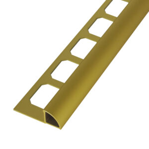 Tegelprofiel Kwartrond Aluminium Messing Geanodiseerd Lengte 2,50 m - 10,0 mm