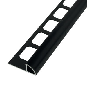 Tegelprofiel Kwartrond Aluminium Zwart Hoogglans Geanodiseerd Geborsteld Lengte 2,50 m - 10,0 mm