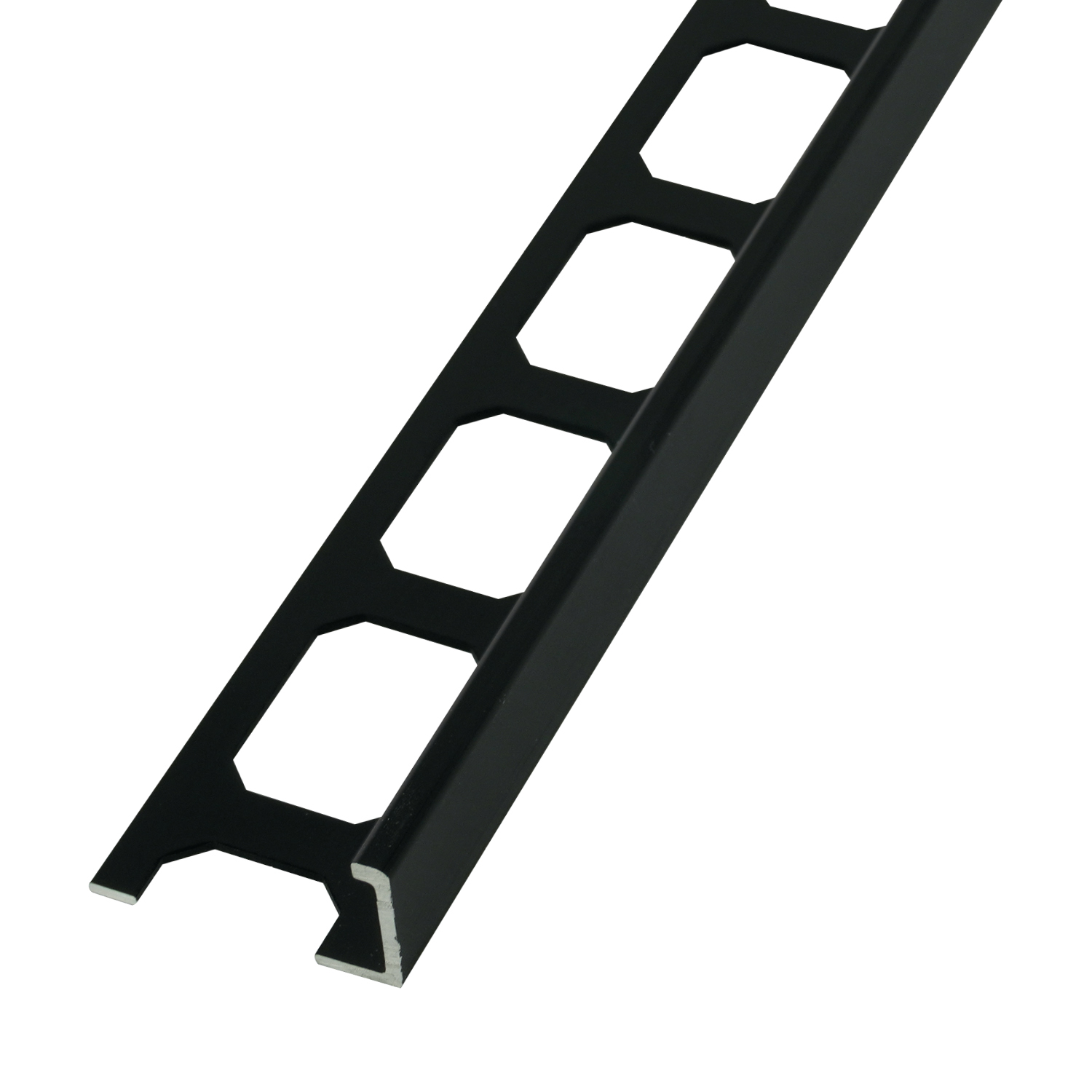 Tegelprofiel Haaks Aluminium Zwart Hoogglans Geanodiseerd Geborsteld