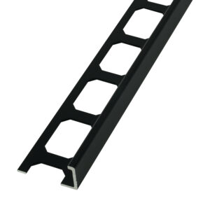 Tegelprofiel Haaks Aluminium Zwart Hoogglans Geanodiseerd Geborsteld Lengte 2,50 m - 10,0 mm
