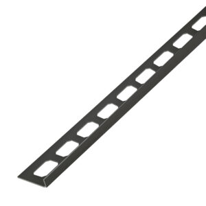 Doucheafloopprofiel Links RVS V2A Gepoedercoat Zwart Mat Lengte 200,0 cm - 11,0 mm