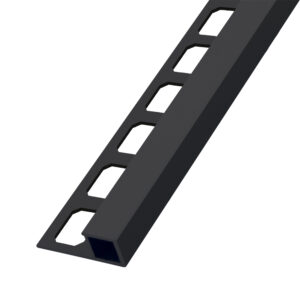 Tegelprofiel Quadro Aluminium Structuur Zwart Mat Lengte 2,50 m - 11,0 mm