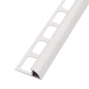 Tegelprofiel Kwartrond Aluminium Stuctuur  Arctisch Wit Lengte 2,50 m - 8,0 mm