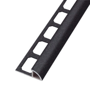 Tegelprofiel Kwartrond Aluminium Stuctuur  Antraciet Metallic Lengte 2,50 m - 12,5 mm