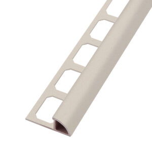 Tegelprofiel Kwartrond Aluminium Stuctuur  Crème Lengte 2,50 m - 8,0 mm