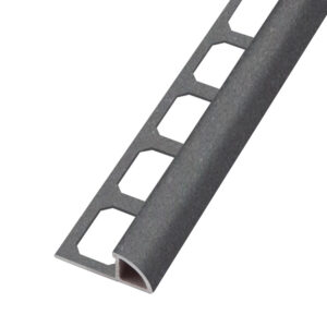 Tegelprofiel Kwartrond Aluminium Stuctuur Grijs Metallic Lengte 2,50 m - 8,0 mm