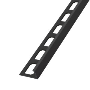 Tegelprofiel Haaks Aluminium Stuctuur Zwart Mat Lengte 2,50 m - 10,0 mm