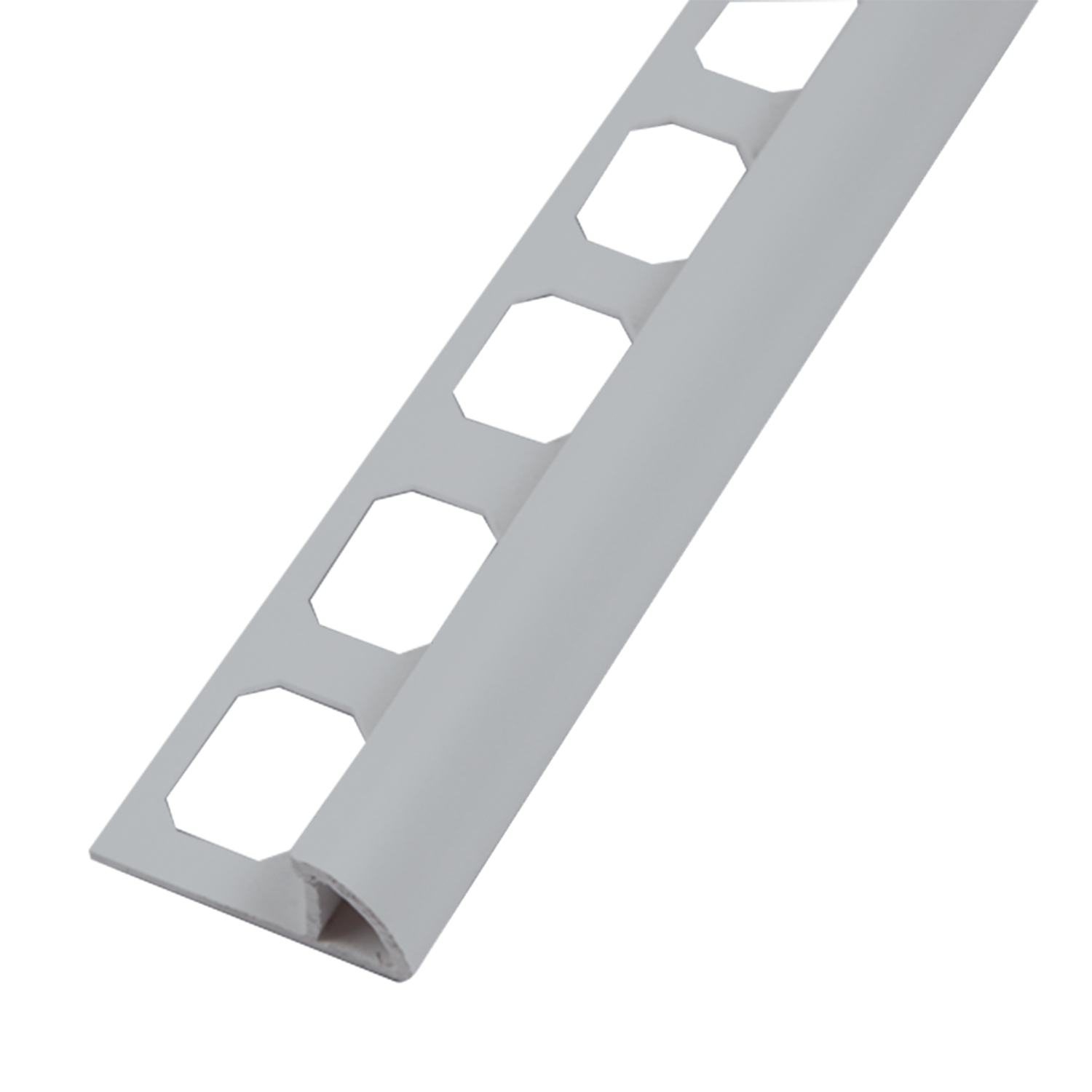 Tegelprofiel Kwartrond Pvc Zilvergrijs