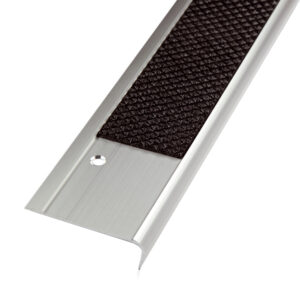 Trapprofiel Aluminium Zilver Geanodiseerd met Antislipveiligheidsinzet R9/Enkele rij (Los)