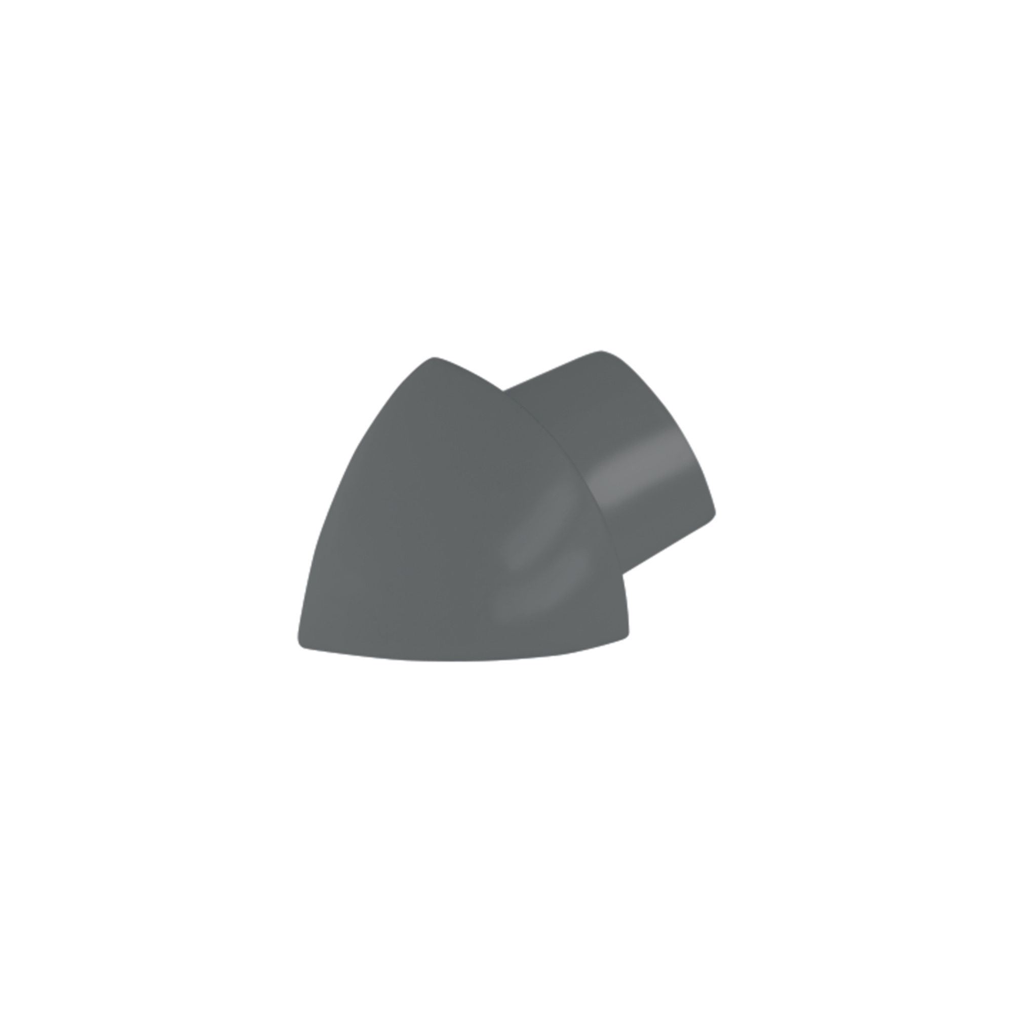 Hoekstuk Uitwendig Kwartrond Aluminium Gepoedercoat Asgrijs