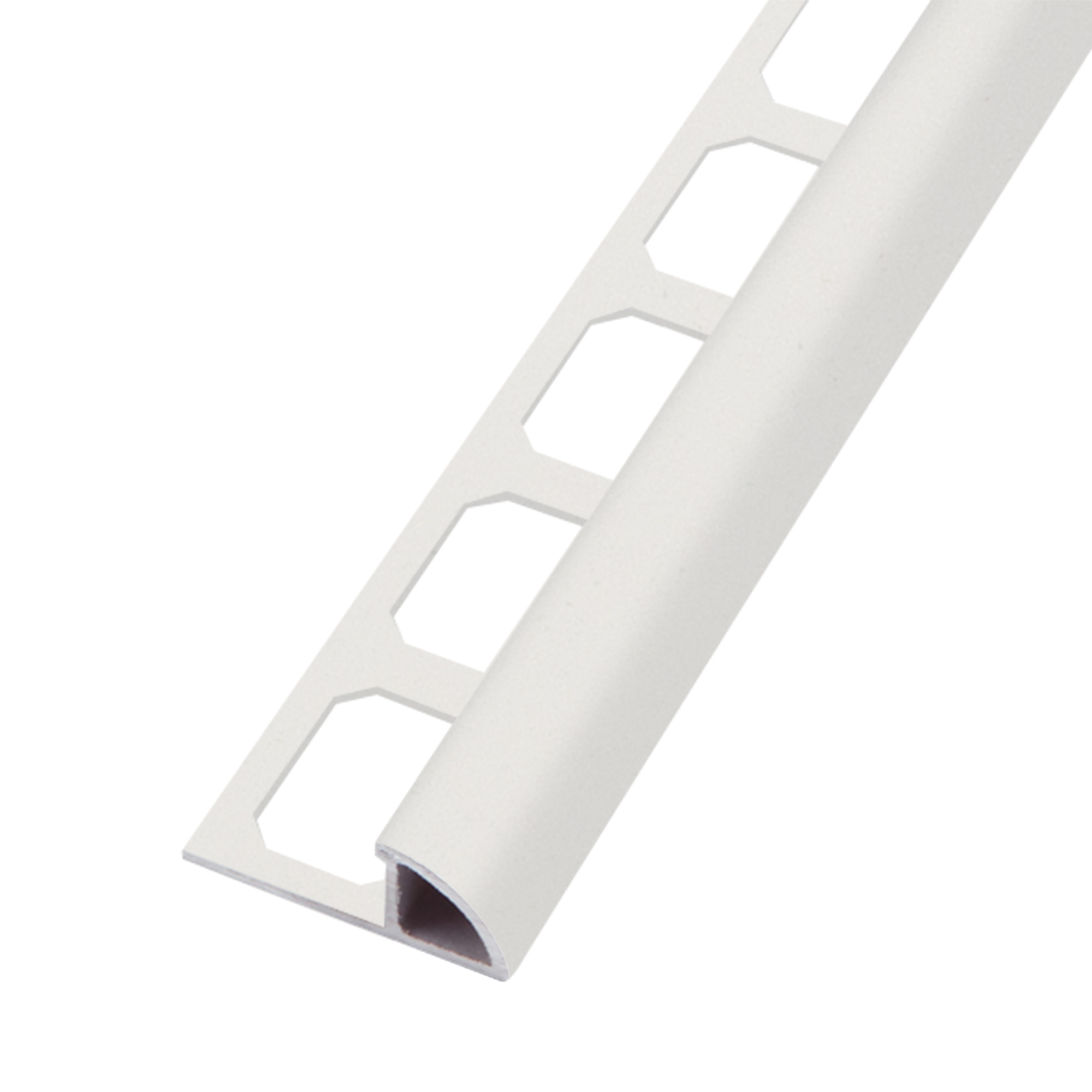 Tegelprofiel Kwartrond Aluminium Stuctuur Arctisch Wit